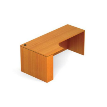 orangish tan desk with left extension